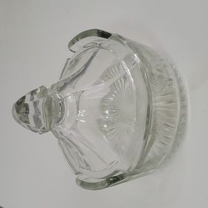 Vintage 1960s Heisy Cut Lemon Glass Dish with Lid